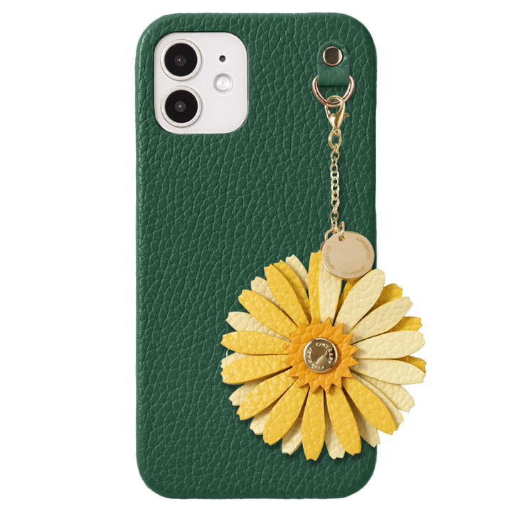 Genuine Leather 32 Colors Italian Shrink Leather Real Flower Charm Back Case AQUOS Series