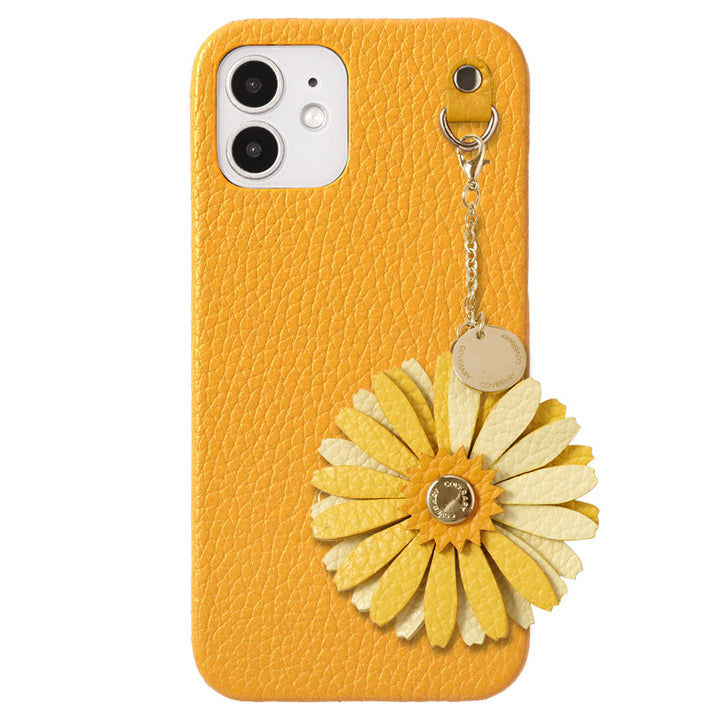 Cuir véritable 32 couleurs cuir italien grainé charm fleur réelle coque arrière Google Pixel série