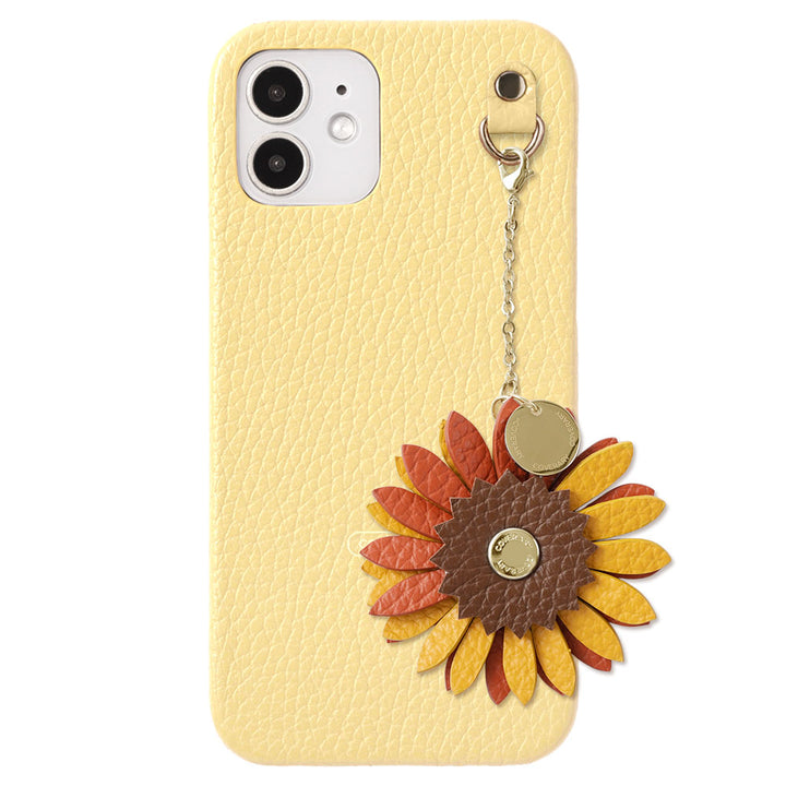 Genuine Leather 32 Colors Italian Shrink Leather Real Flower Charm Back Case