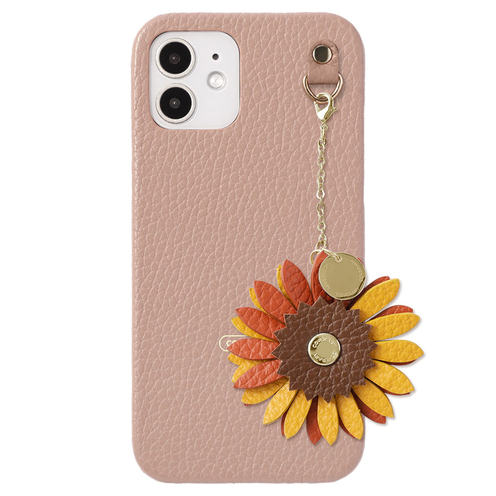 Genuine Leather 32 Colors Italian Shrink Leather Real Flower Charm Back Case AQUOS Series