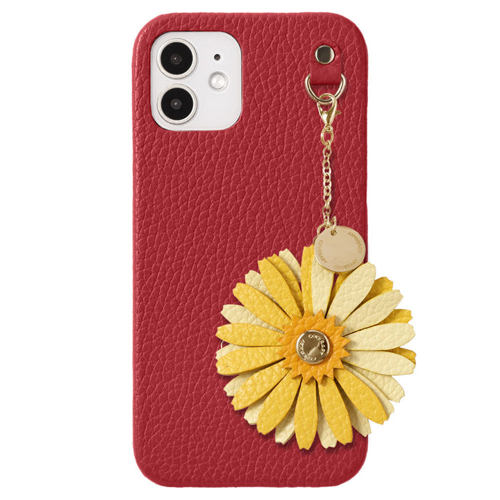 Cuir véritable 32 couleurs cuir italien grainé charm fleur réelle coque arrière Google Pixel série