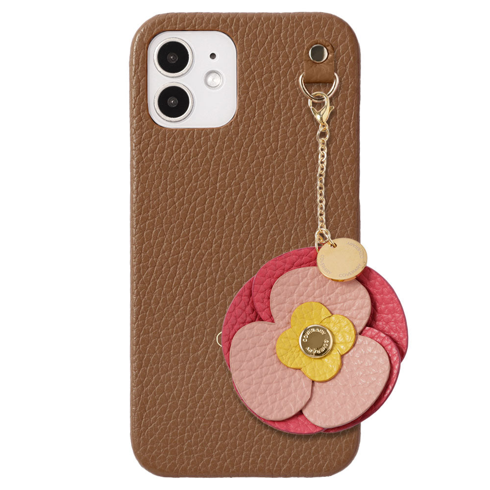 Genuine Leather 32 Colors Italian Shrink Leather Real Flower Charm Back Case AQUOS Series