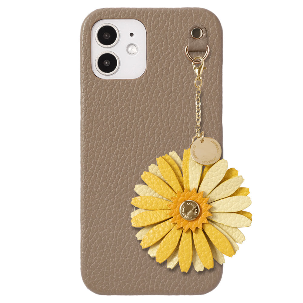 Genuine Leather 32 Colors Italian Shrink Leather Real Flower Charm Back Case AQUOS Series