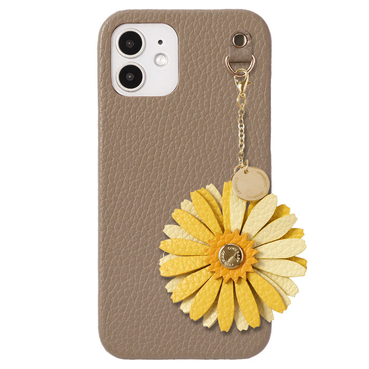 Genuine Leather 32 Colors Italian Shrink Leather Real Flower Charm Back Case AQUOS Series