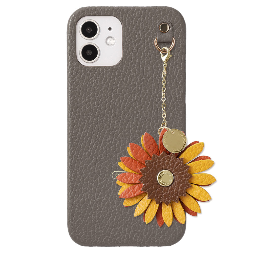 Genuine Leather 32 Colors Italian Shrink Leather Real Flower Charm Back Case Galaxy Series