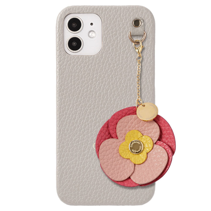 Cuir véritable 32 couleurs cuir italien grainé charm fleur réelle coque arrière Google Pixel série