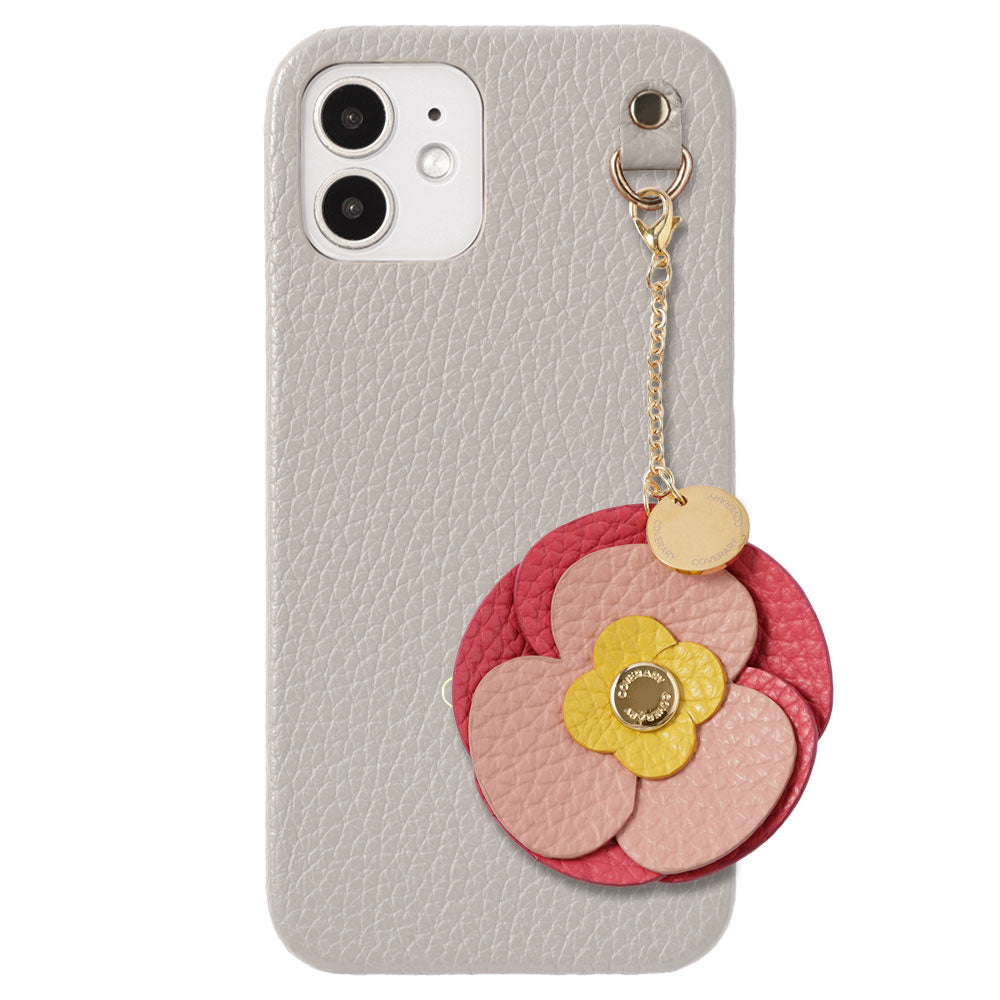 Genuine Leather 32 Colors Italian Shrink Leather Real Flower Charm Back Case AQUOS Series