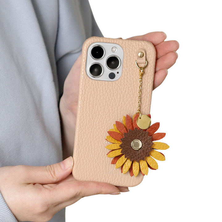 Cuir véritable 32 couleurs cuir italien grainé charm fleur réelle coque arrière Google Pixel série