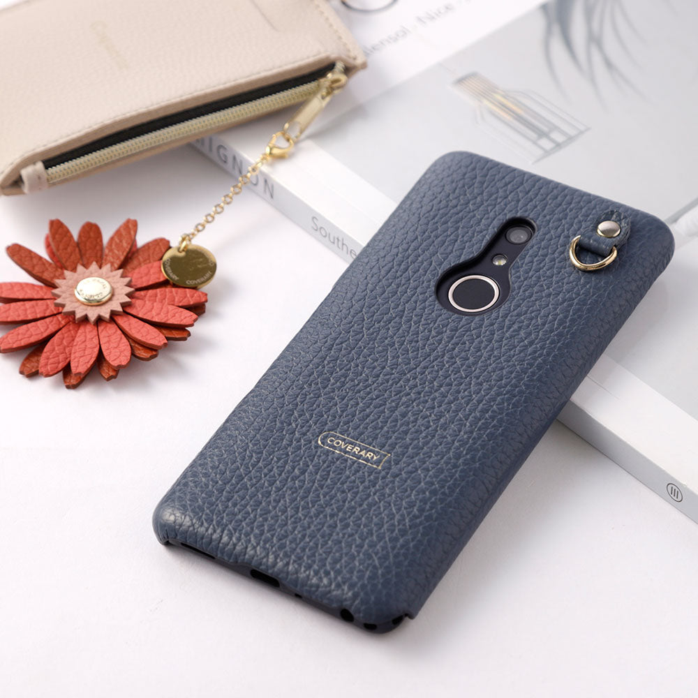 Genuine Leather 32 Colors Italian Shrink Leather Real Flower Charm Back Case AQUOS Series