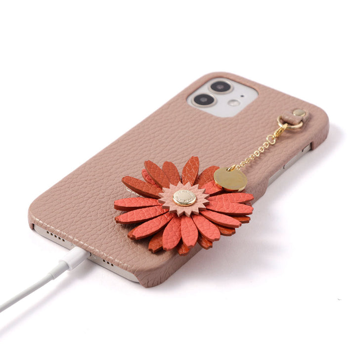 Genuine Leather 32 Colors Italian Shrink Leather Real Flower Charm Back Case Galaxy Series