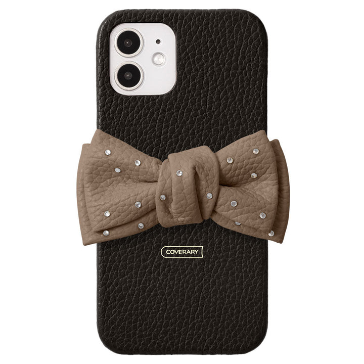 Genuine Leather 32 Colors Italian Shrink Leather Double Ribbon Decoration with Stone Back Case for Google Pixel Series