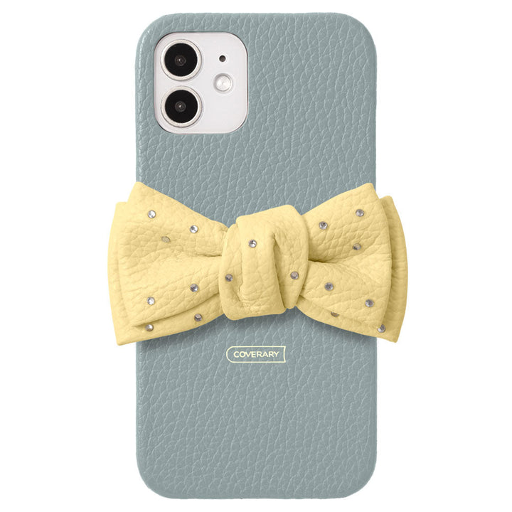 Genuine Leather 32 Colors Italian Shrink Leather Double Ribbon Decoration with Stone Back Case for Google Pixel Series