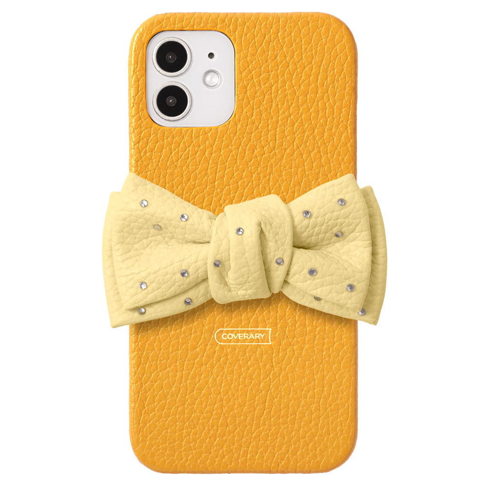 Genuine Leather 32 Colors Italian Shrink Leather Double Ribbon Decoration with Stone Back Case Galaxy Series