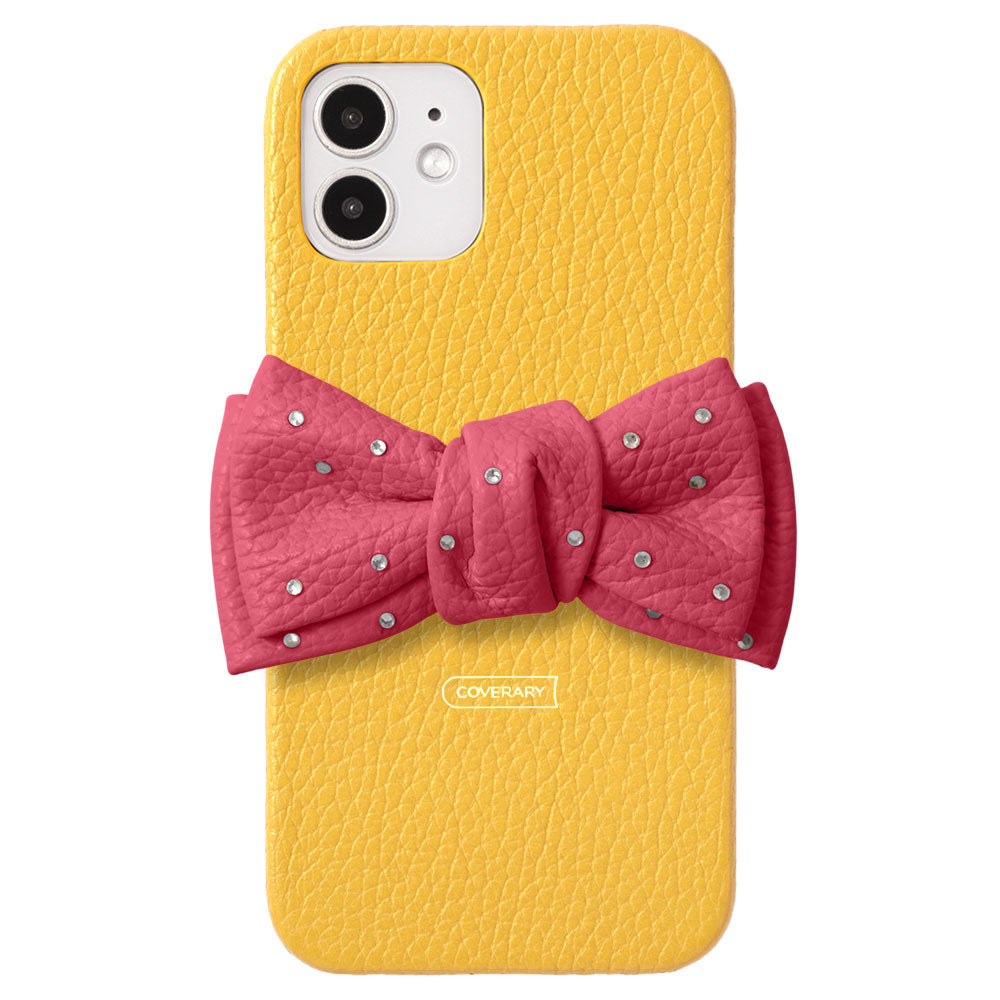 Genuine Leather 32 Colors Italian Shrink Leather Double Ribbon Decoration with Stone Back Case for Google Pixel Series