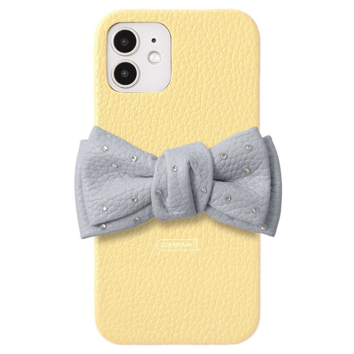 Genuine Leather 32 Colors Italian Shrink Leather Double Ribbon Decoration with Stone Back Case Galaxy Series