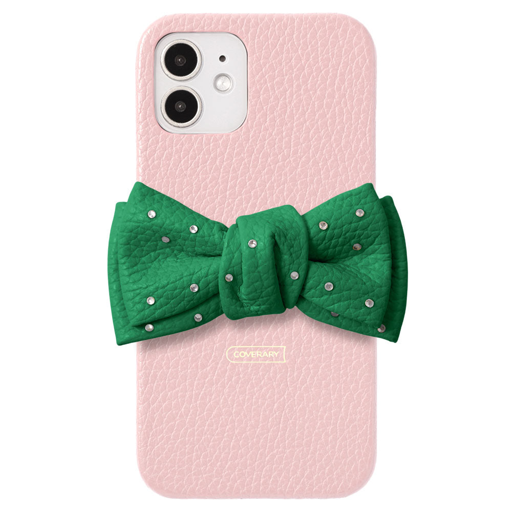 Genuine Leather 32 Colors Italian Shrink Leather Double Ribbon Decoration with Stone Back Case for Google Pixel Series