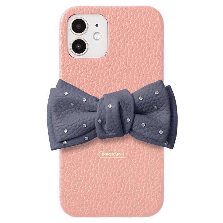 Genuine Leather 32 Colors Italian Shrink Leather Double Ribbon Decoration with Stone Back Case for Google Pixel Series