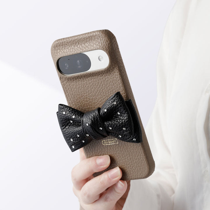 Genuine Leather 32 Colors Italian Shrink Leather Double Ribbon Decoration with Stone Back Case Galaxy Series