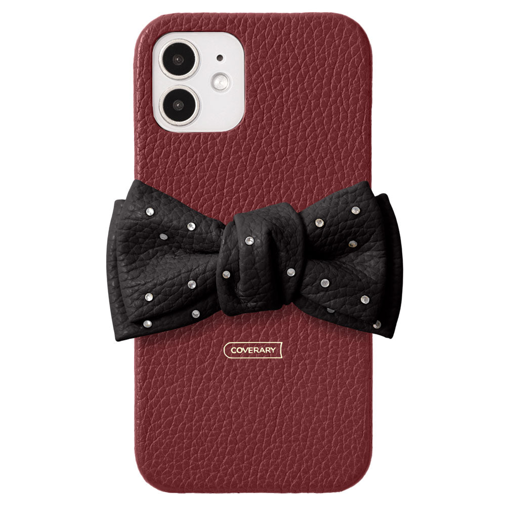 Genuine Leather 32 Colors Italian Shrink Leather Double Ribbon Decoration with Stone Back Case for Google Pixel Series