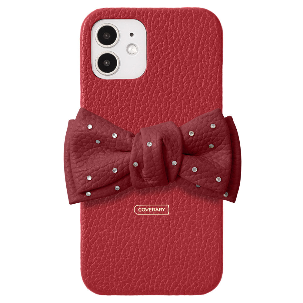 Genuine Leather 32 Colors Italian Shrink Leather Double Ribbon Decoration with Stone Back Case for Google Pixel Series