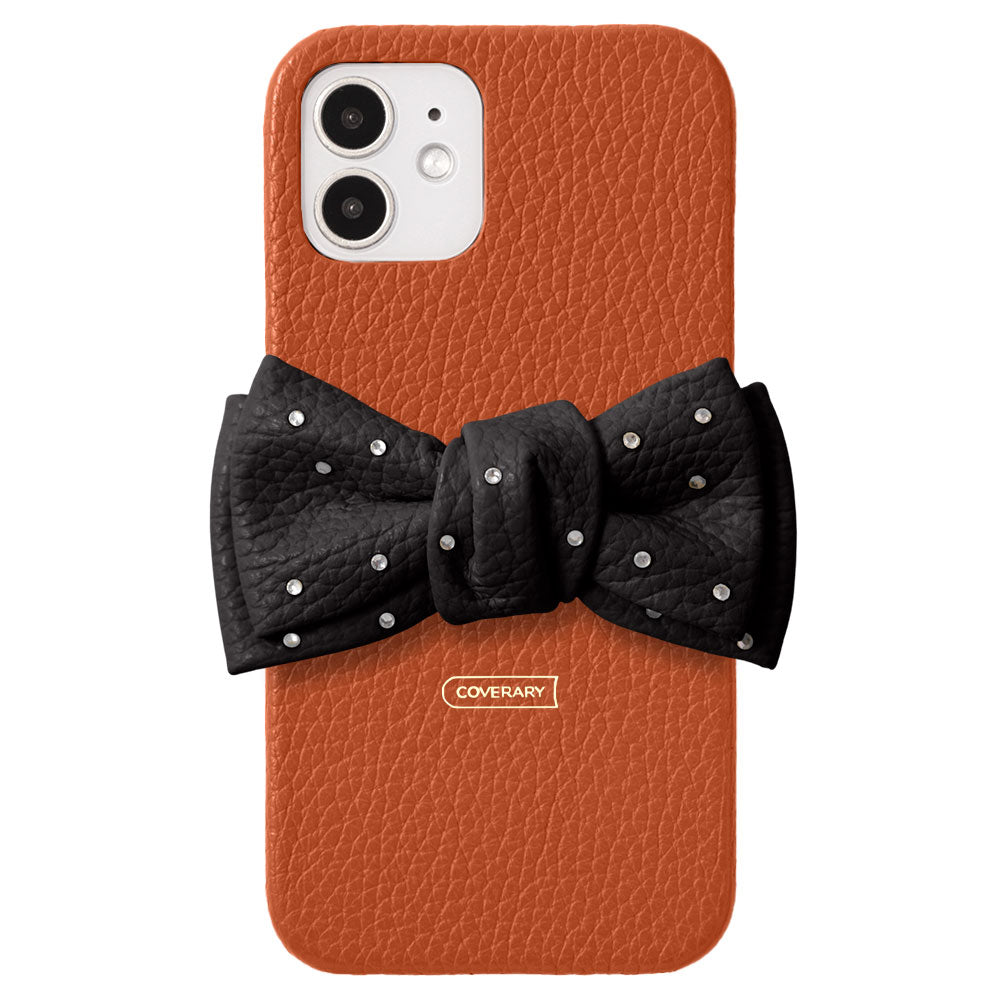 Genuine Leather 32 Colors Italian Shrink Leather Double Ribbon Decoration with Stone Back Case Galaxy Series