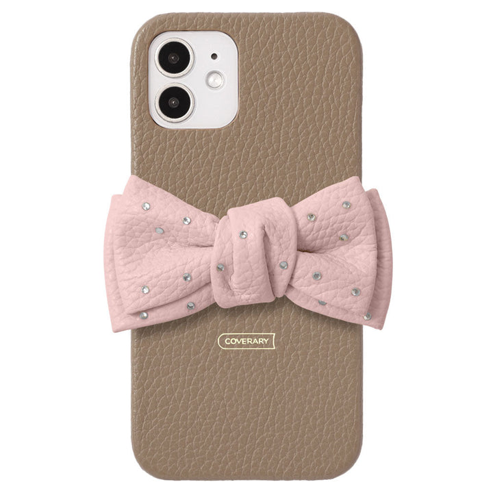 Genuine Leather 32 Colors Italian Shrink Leather Double Ribbon Decoration with Stone Back Case Galaxy Series