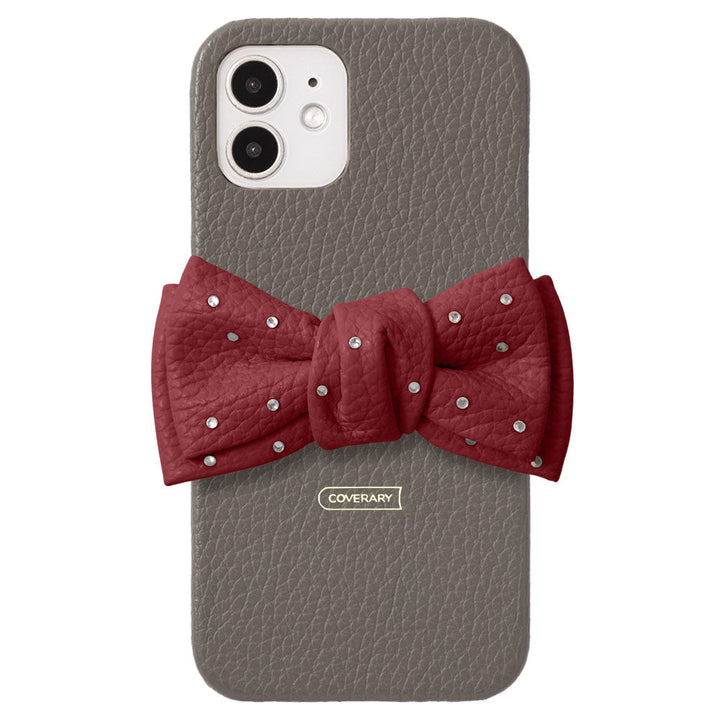 Genuine Leather 32 Colors Italian Shrink Leather Double Ribbon Decoration with Stone Back Case for Google Pixel Series