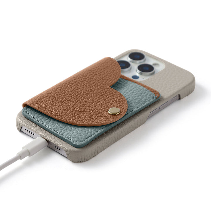 Genuine Leather 32 Colors Italian Shrink Leather Heart Mirror Card Case with Shoulder Strap Back Case for Galaxy Series