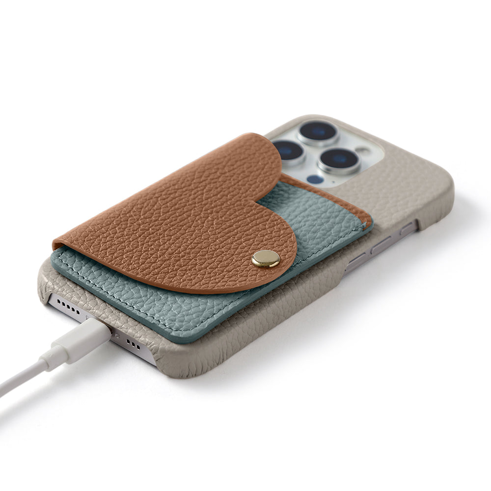 Genuine Leather 32 Colors Italian Shrink Leather Heart Mirror Card Case &amp; Shoulder Strap Included Back Case Xperia Series