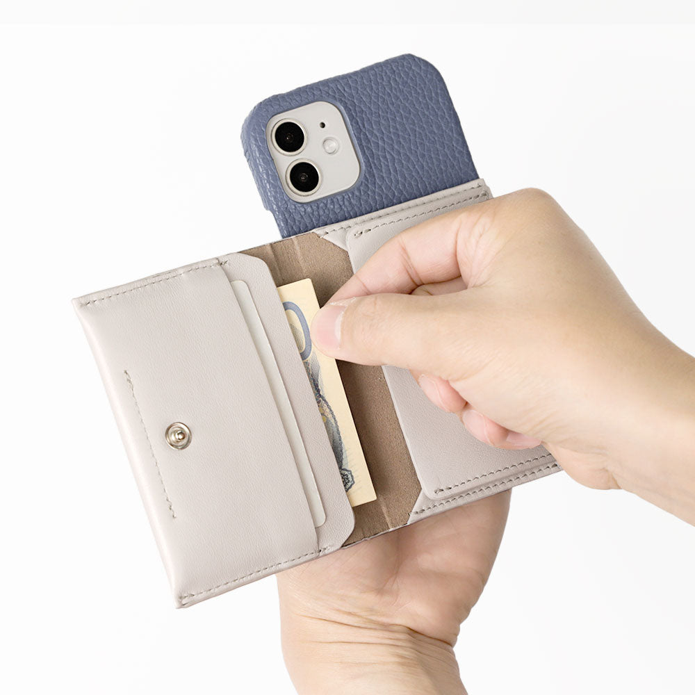 Genuine leather 32 colors Italian shrink leather Magsafe compatible Card wallet attached Back case AQUOS series