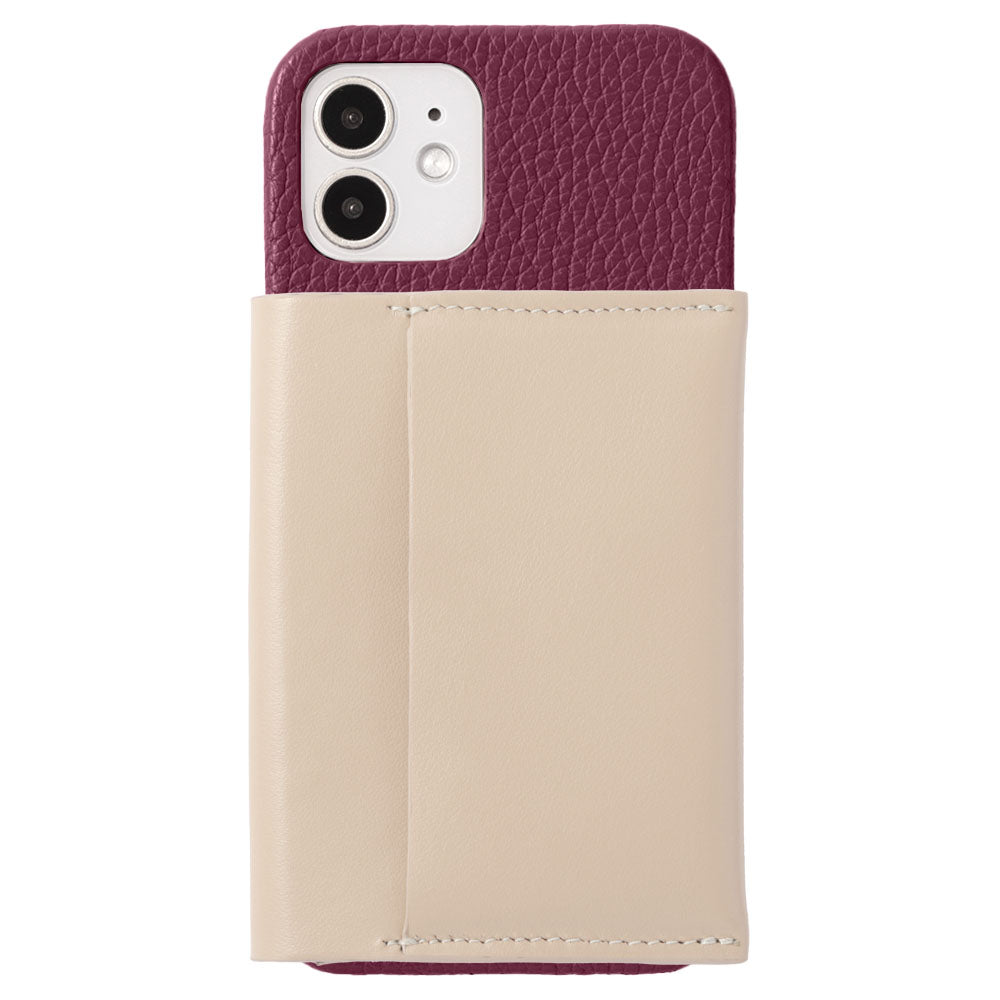 Genuine leather 32 colors Italian shrink leather Magsafe compatible Card wallet attached Back case AQUOS series