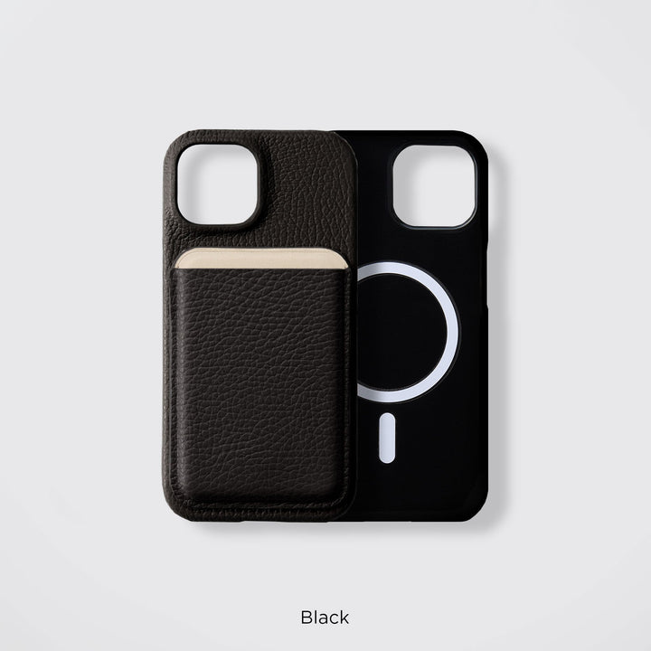 Coque de téléphone compatible MagSafe en véritable cuir, 32 couleurs, cuir italien grainé, protection arrière, compatible avec tous les modèles, poche pour carte, série Galaxy
