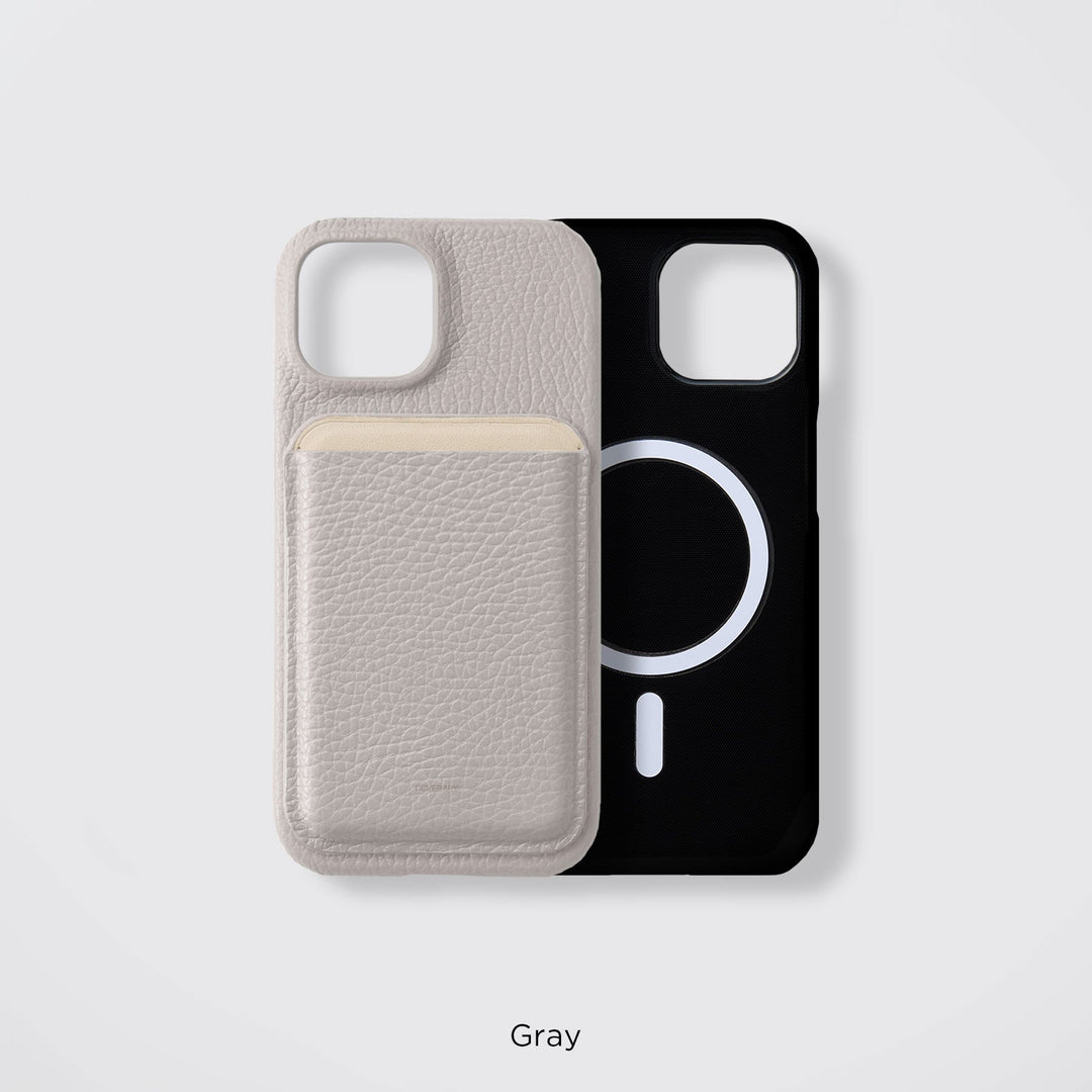 Coque de téléphone compatible MagSafe en véritable cuir, 32 couleurs, cuir italien grainé, protection arrière, compatible avec tous les modèles, poche pour carte, série Galaxy