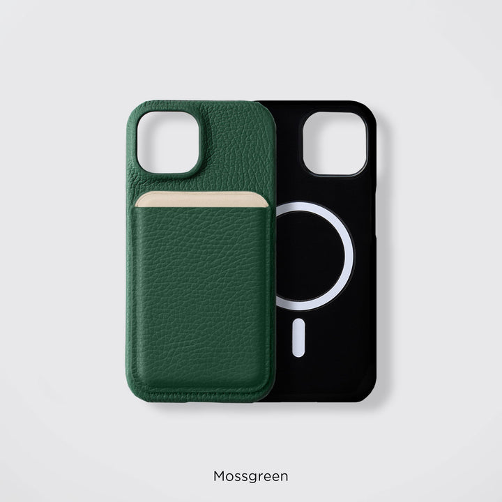 MagSafe-compatible genuine leather smartphone case, 32 colors, Italian shrink leather, back cover, compatible with all models, card pocket, iPhone series