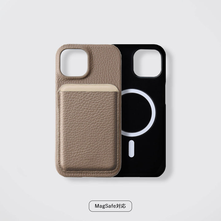 MagSafe-compatible genuine leather smartphone case, 32 colors, Italian shrink leather, back cover, compatible with all models, card pocket, iPhone series