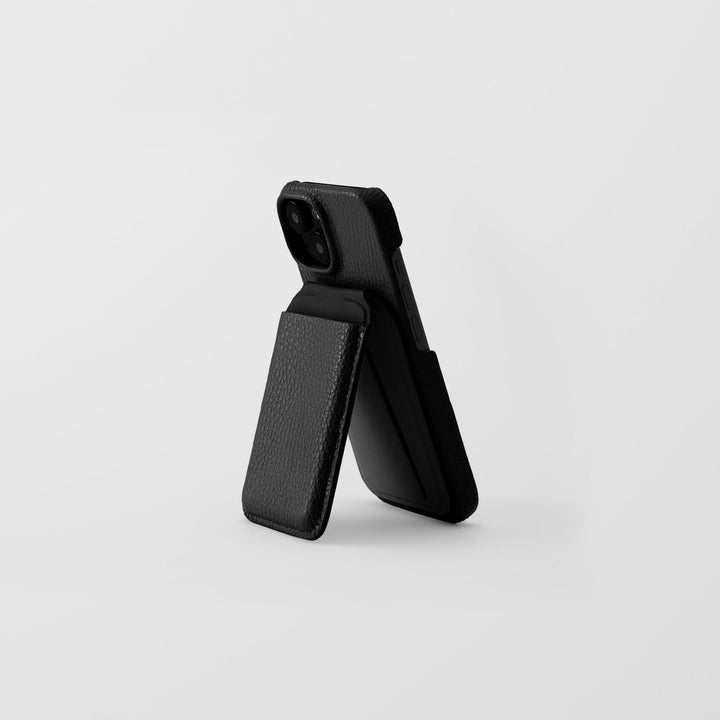Étui de téléphone compatible MagSafe en cuir véritable, cuir italien grainé disponible en 32 couleurs, coque arrière, compatible avec tous les modèles, poche pour carte, fonction support, série Xperia