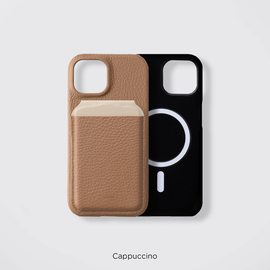 MagSafe-compatible genuine leather smartphone case, 32 colors, Italian shrink leather, back cover, compatible with all models, card pocket, stand function, iPhone series