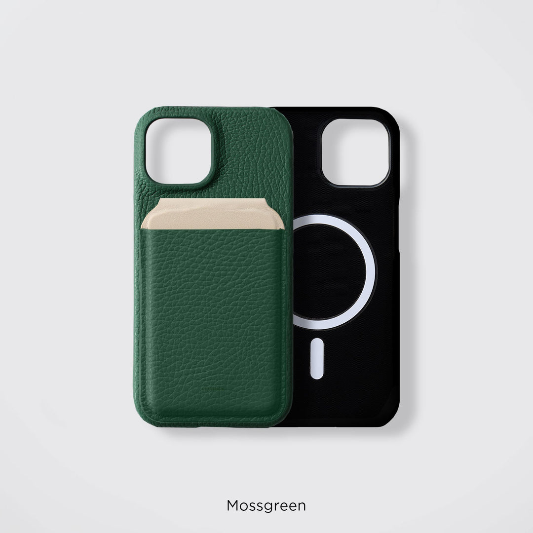 MagSafe-compatible genuine leather smartphone case, 32 colors, Italian shrink leather, back cover, compatible with all models, card pocket, stand function, iPhone series