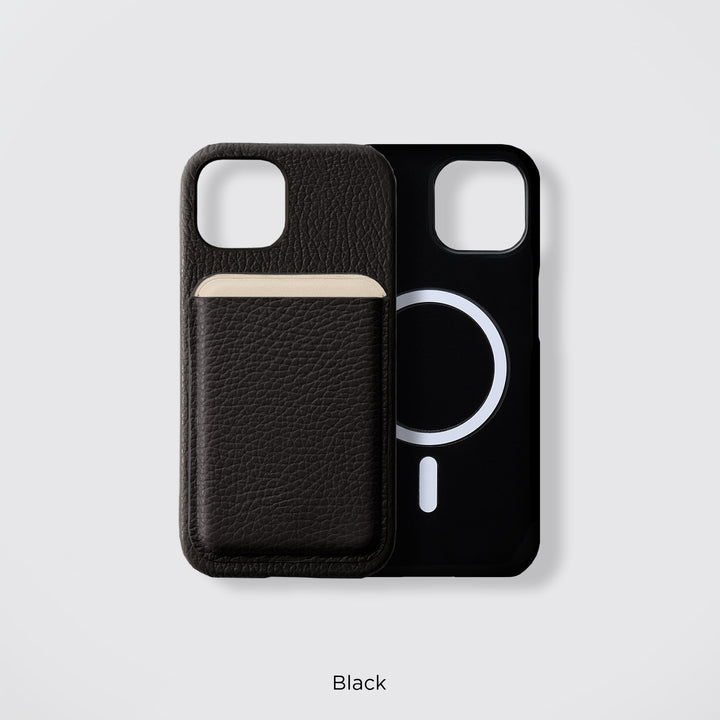 Compatible MagSafe, cuir véritable, 32 couleurs, cuir italien grainé, TPU antichoc, coque arrière avec emplacement pour carte, série Galaxy