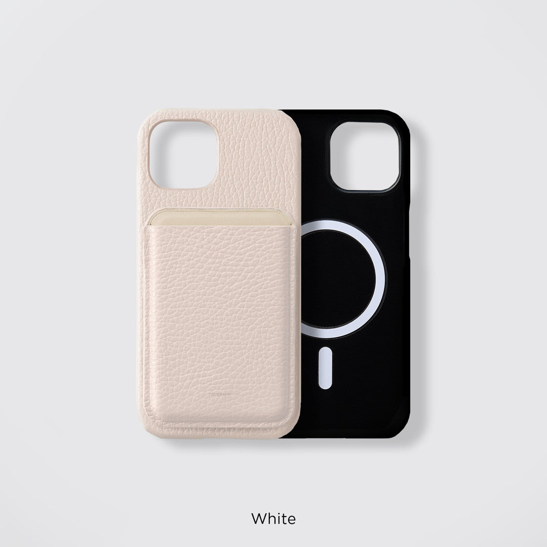 MagSafe-compatible genuine leather, 32 colors, Italian shrink leather, shock-resistant TPU, back case with card pocket, AQUOS series