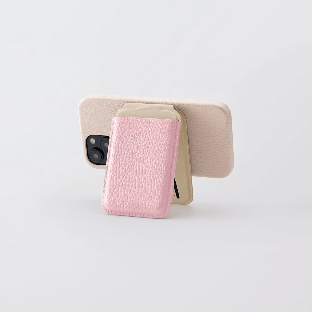 Étui arrière en cuir véritable compatible MagSafe, cuir italien grainé en 32 couleurs, TPU antichoc, poche pour carte, fonction support, gamme Galaxy