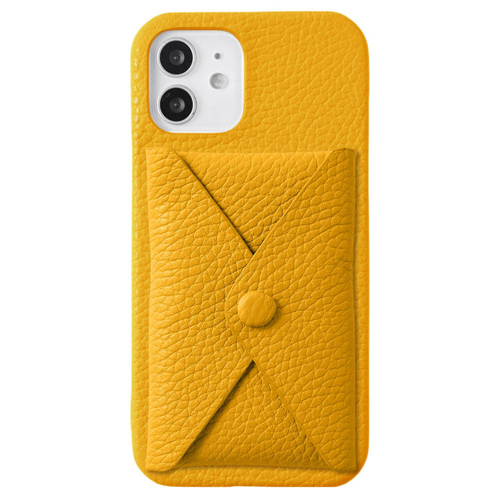 本革 32色 イタリアンシュリンクレザー Magsafe対応 蓋ありポケット付き 背面ケース iPhoneシリーズ