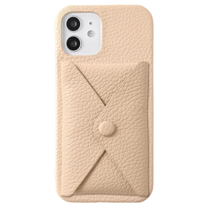 本革 32色 イタリアンシュリンクレザー Magsafe対応 蓋ありポケット付き 背面ケース iPhoneシリーズ