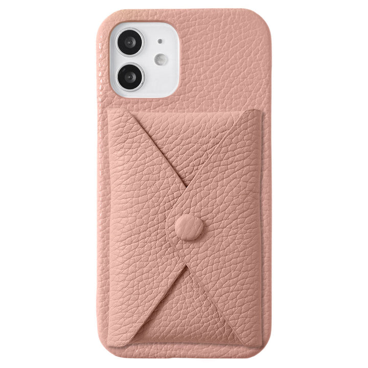 本革 32色 イタリアンシュリンクレザー Magsafe対応 蓋ありポケット付き 背面ケース iPhoneシリーズ