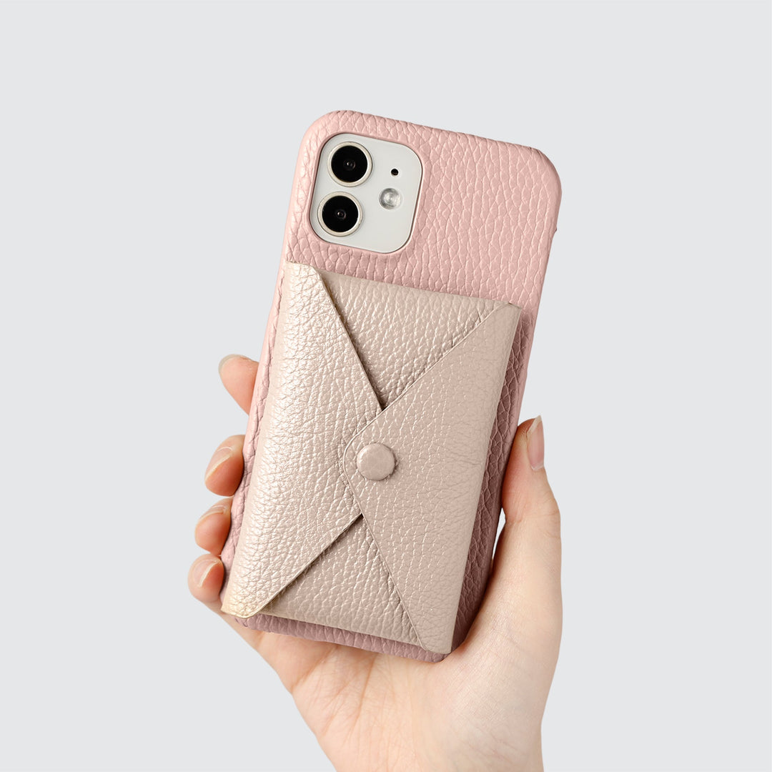 Cuir véritable 32 couleurs cuir italien grainé Compatible Magsafe avec poche à rabat Coque arrière série AQUOS