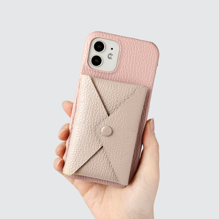 Cuir véritable 32 couleurs cuir italien grainé Compatible Magsafe avec poche à rabat Coque arrière série AQUOS