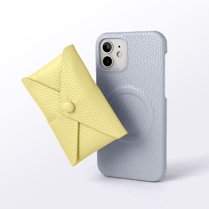 本革 32色 イタリアンシュリンクレザー Magsafe対応 蓋ありポケット付き 背面ケース iPhoneシリーズ