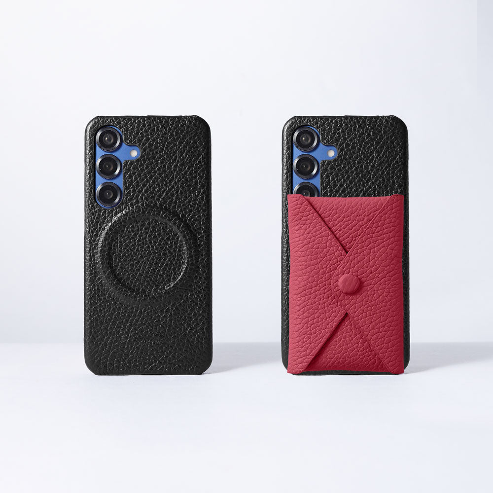 本革 32色 イタリアンシュリンクレザー Magsafe対応 蓋ありポケット付き 背面ケース Xperiaシリーズ