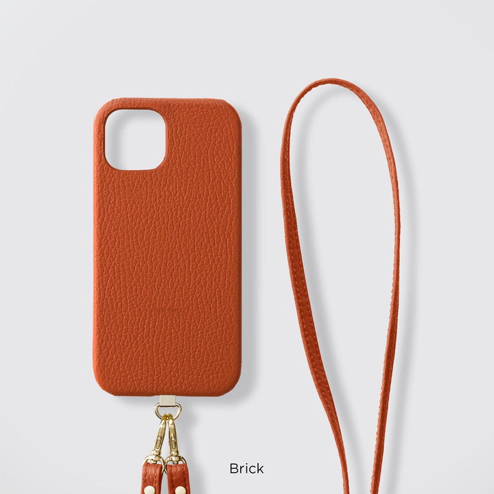 Magsafe対応 本革 32色 イタリアンレザー ショルダーストラップ ステンレス製 ストラップホルダーセット 耐衝撃 TPU 背面ケース