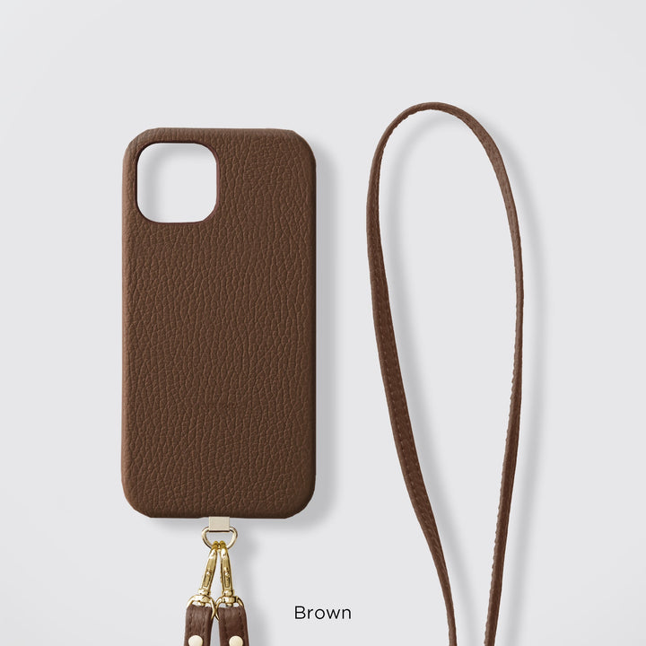 Étui arrière antichoc en TPU avec bandoulière en cuir italien véritable, disponible en 32 couleurs, et ensemble de supports de bandoulière en acier inoxydable - série Xperia